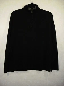 Michael Kors Pullover Women M Black 1/4 Zip Mock Neck Long Sleeve - Picture 1 of 8