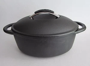 TUFFCAST TRADITIONELL GUSSEISEN OVAL Kasserolle Topf mit Deckel (3L) 3,2 Quart NEU - Bild 1 von 7