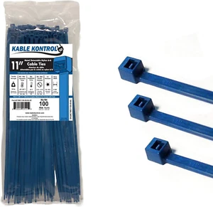 Metal Detectable Blue Zip Ties 100 Pcs 11 Inch, 50 Lbs Tensile Strength, Iron In - Picture 1 of 12