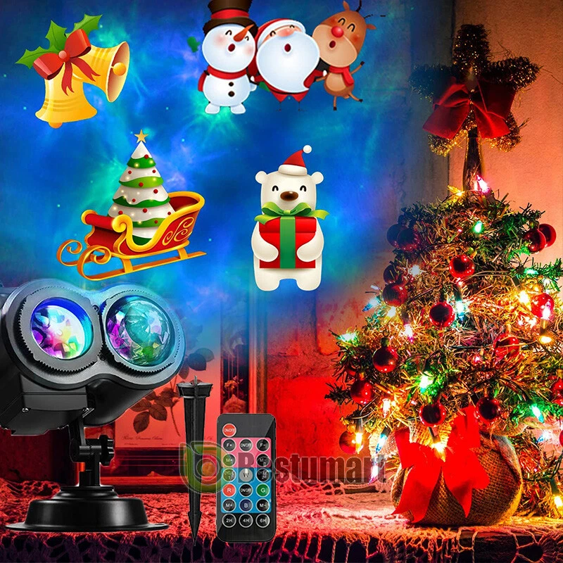 Proyector de Navidad Interior Exterior Luz LED Lámpara Láser Móvil Jardín Copo de Nieve Foto 1 de 4