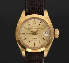 Lady Rolex Tudor Princess Oyster Date 14K SS Wrist Watch Runs #E-11