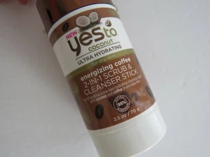 NEW Yes to Coconut for Dry Skin Energizing Coffee 2-in-1 Scrub Cleanser Stick - Picture 1 of 8