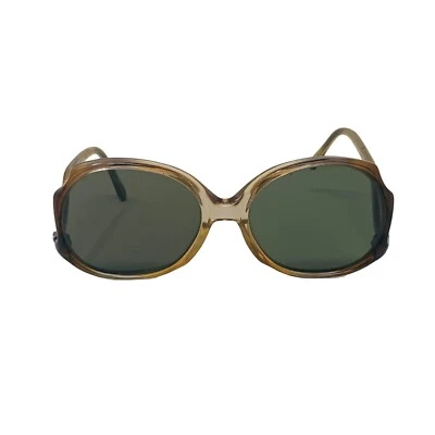 Vintage 1970s Sunglasses Brown Round Eyes Women's France C.V. Simonne - Image 1 of 4