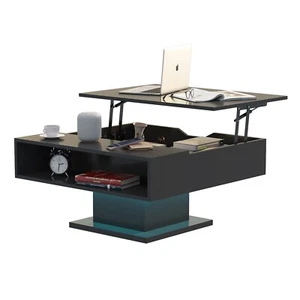 30.7" Lift Top Coffee Table with Storage Living Room Table Center Table Black - Picture 1 of 14