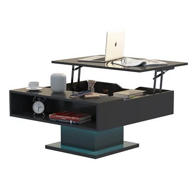 30.7" Lift Top Coffee Table with Storage Living Room Table Center Table Black - Image 1 of 4