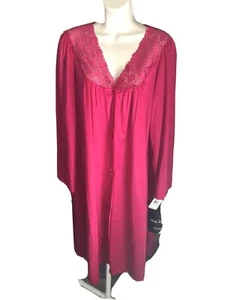 Vanity Fair Large Gown Lingerie Silky Nylon Bright Pink NWT - Picture 1 of 8