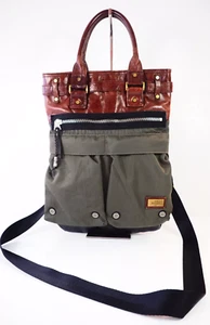 Diesel Bag Crossbody Tote Bag Leather & Nylon Large Bag Fantastic Condition - Picture 1 of 22
