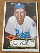 1952 Topps Baseball - # 1 Andy Pafko, OF, Brooklyn Dodgers