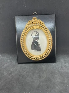 Signed & Framed Antique Silhouette - 6"x5" - Black & Ormolu Frame - Picture 1 of 9