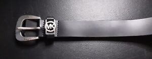 Michael Kors Black Belt Synthetic Leather Extra Large XL Circular Mini logo