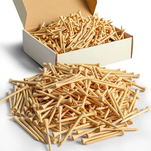 Bamboo Golf Tees Wood 2 3/4 3 1/4 Inch Wooden Tee Color Bulk 250/500/1000/2000 C - Picture 1 of 12