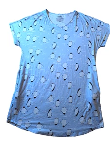 Camisa de Dormir Joyspun Vestido Azul Pingüino Pijama Salón Atletismo Mujer Talla S/M - Imagen 1 de 6