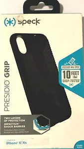 Speck Presidio Grip Case for iPhone XS/X -Black/Black #103131-1050 - Picture 1 of 3