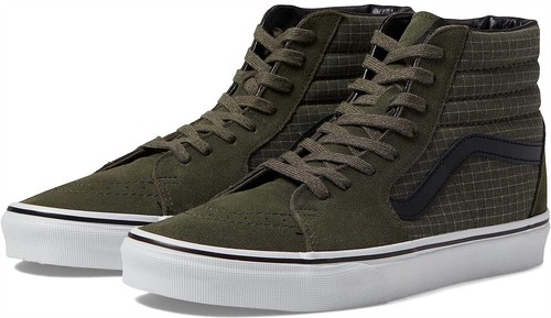 Vans SK8 Scarpe da skateboard da uomo foglia d'uva alta Ripstop in pelle scamosciata
