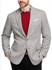 Blazer deportivo Stafford de ajuste clásico pelo camel gris claro para hombre talla 46S - Imagen 1 de 12