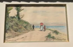 Original Maxime Maufra Color Dibujo Bretaña Paisaje Litoral Carretera Costera - Imagen 1 de 3