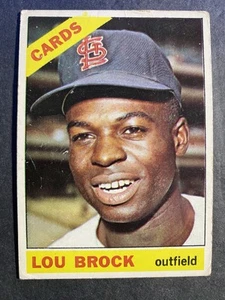 1966 Topps Baseball Lou Brock St. Louis Cardinals Card #125 Hall of Famer - Foto 1 di 2