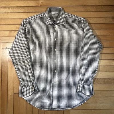 Camisa masculina Jack Stone XL branca cinza com botões manga longa clássica Thomas Dean - Imagem 1 de 4