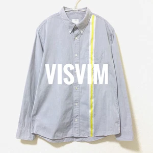 Visvim Long Sleeve Oxford Shirt Cotton Yellow Line Men Size M Gift From Japan - Picture 1 of 15