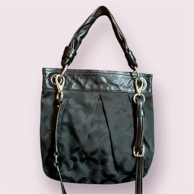 Coach Parker Shoulder Bag Black Canvas and Leather Crossbody Purse - Image 1 of 4