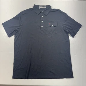 Criquet Polo Shirt Men's XL Black Organic Cotton Short Sleeve Pocket Golf - Picture 1 of 9