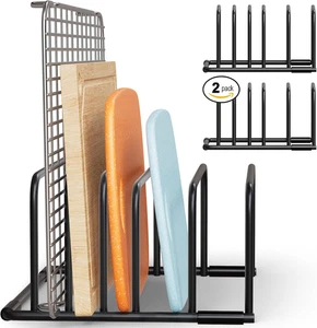 Heavy-Duty 5-Slot Cutting Board Organizer Rack, Space-Saving Kitchen Storage for - Picture 1 of 12