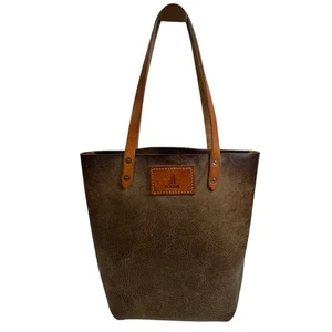 Rogue Industrie Leather Tote Bag Full Grain Heavy Purse Brown Open Top Distress - Picture 1 of 12
