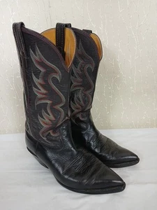 Nocona Boots Men Sz 7 1/2 2E Leather USA Made Cowboy Western Dark Brown - Picture 1 of 24