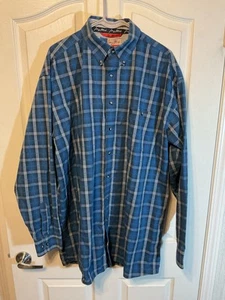 Wrangler George Strait Blue Check Button Up Long Sleeve Western Shirt Size XLT - Picture 1 of 4