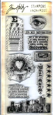 Tim holtz CITY CENTRAL Clear Stamp set Stampers Anonymous FREE SHIP - Image 1 of 2