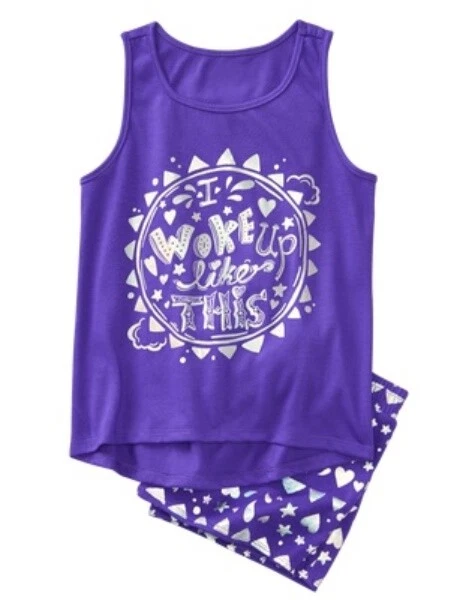 GYMBOREE SLEEPWEAR I woke up like this 2-PC GIRLS PAJAMAS 3 4 5 6 7 8 14 NWT - Image 1 of 1
