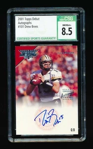 CGC CSG 8.5 DREW BREES 2001 TOPPS DEBUT #101 AUTOGRAPH AUTO RC #/499 *SAINTS* - Picture 1 of 1