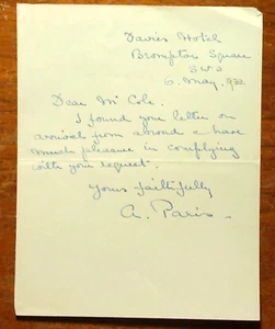 Royal Marines Major-General Sir Archibald Paris (1861 -1937) Signed Letter - Picture 1 of 3