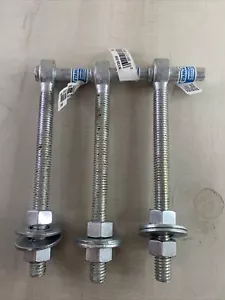 LOT OF 3 National Hardware Stanley Bolt Hook 1/2" x 6" Zinc Plated SWL 100 Lbs - Picture 1 of 6