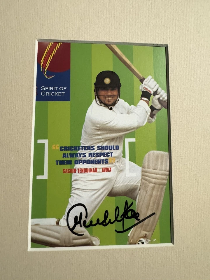 Tarjeta Spirit Of Cricket firmada por Sachin Tendulkar muy rara Foto 1 de 2