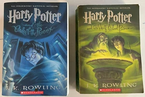 Harry Potter 2 Book Lot Order Of The Phoenix + Half-Blood Prince Paperback Books - Imagen 1 de 10