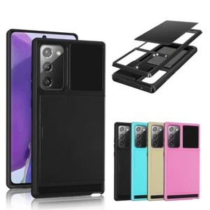 Funda rígida con soporte para tarjeta de crédito ultra delgada para teléfono Samsung Galaxy Note 20/Note 20 - Imagen 1 de 31