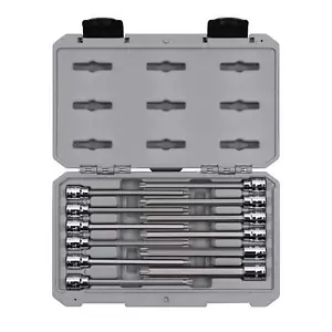 12 Piece Torx Bit Socket Set T10 to T60 with Storage Case S2 Steel Extra Long - Picture 1 of 9