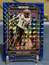 DEEBO SAMUEL 2023 Panini Prizm Draft Picks BLUE FINITE PRIZM, #19/89 49ers