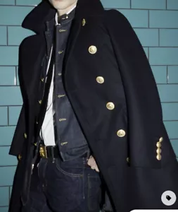 DSQUARED2 MENS F/W 2019 Wool Navy Peacoat Overcoat 44 IT/34 UK XSMALL XS NEW - Picture 1 of 5