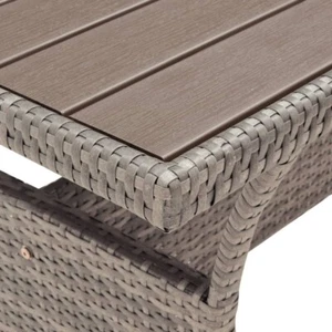 Gartentisch Grau 120x70x66 cm Poly Rattan - Bild 1 von 6