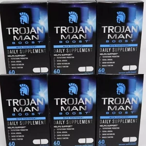 LOT 6 BOTTLES TROJAN MAN BOOST DAILY SUPPLEMENT 360 capsules MEN'S SUPPORT 10/25 - Picture 1 of 5
