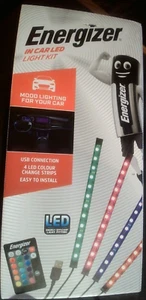 Energizer In Car LED Light Kit. USB Connection. 4 Colour Change Strips. Remote. - Picture 1 of 3