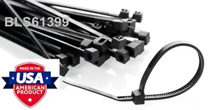 400 USA Made TOUGH TIES 6" inch 40lb Nylon Tie Wraps Wire Cable Zip Ties Black - Picture 1 of 12
