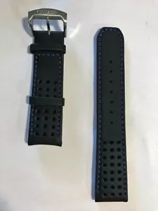 Citizen Eco-Drive AT7030-05E 23mm Black Leather Watch Band w/ Blue Stitching - Picture 1 of 4