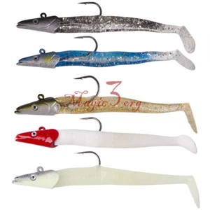 5pcs Lead Head Jigs Soft Fishing Lure Hook Worm Paddle Tail Freshwater Saltwater - Picture 1 of 9