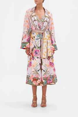 Camilla Natures Kaleidoscope Duster Coat Jacket Floral Print Pink Linen L BNWT - Image 1 of 4