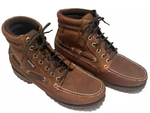 TIMBERLAND Oakwell Men's Moc Toe Leather Boots Spiced Ginger Size 9 - A2PGY - Picture 1 of 12