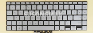 New UK Keyboard For ASUS S433FA Laptop Backlit no frame Silver grey - Bild 1 von 1