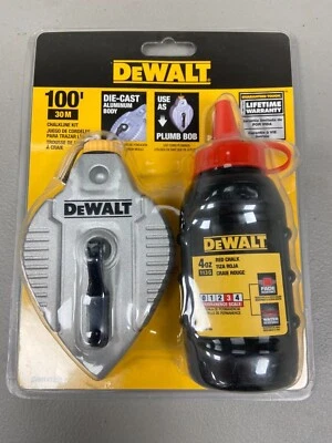 DEWALT 100' CHALKLINE KIT RED CHALK DIE-CAST ALUMINUM BODY BRAND NEW - Image 1 of 2